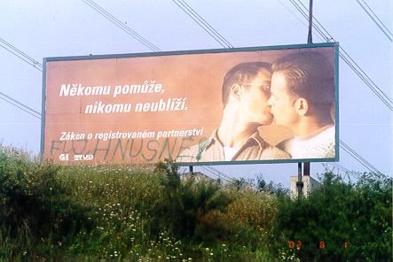 Pocmarany billboard, fotografie je převzata ze serveru Kluci.cz