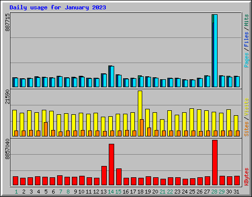 Daily usage for January 2023