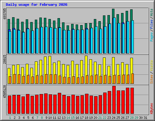 Daily usage for February 2026