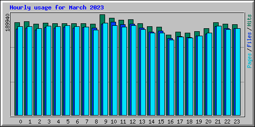 Hourly usage for March 2023