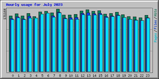 Hourly usage for July 2023