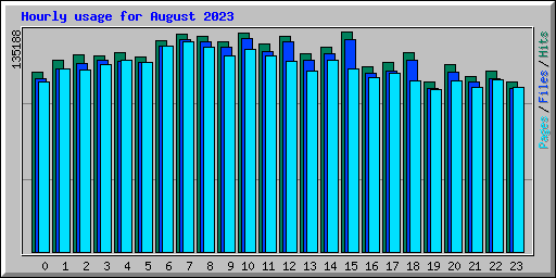 Hourly usage for August 2023