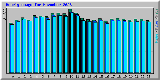 Hourly usage for November 2023