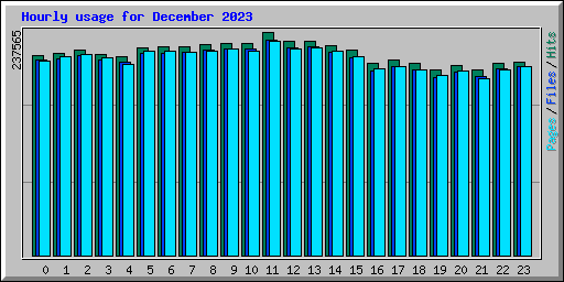 Hourly usage for December 2023