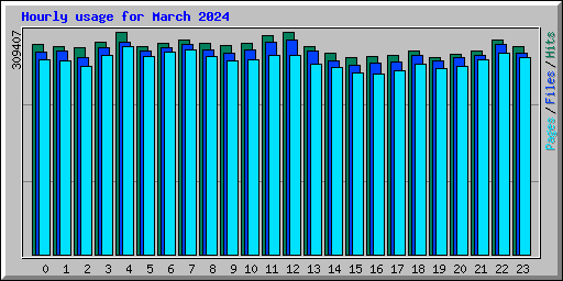 Hourly usage for March 2024